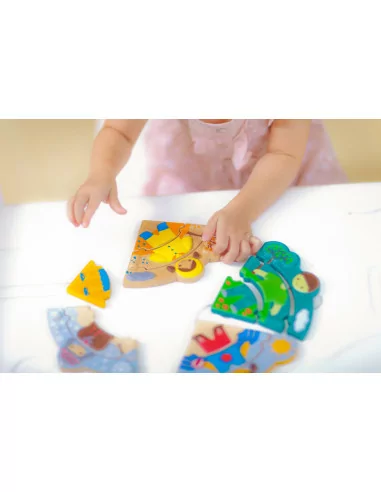 PlanToys Puzzle - Oblékání podle počasí