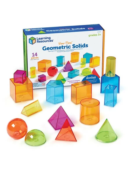 Learning Resources Průhledná barevná geometrická tělesa